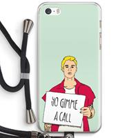 CaseCompany Gimme a call: iPhone 5 / 5S / SE Transparant Hoesje met koord