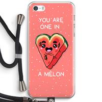 CaseCompany One In A Melon: iPhone 5 / 5S / SE Transparant Hoesje met koord