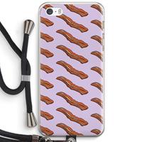 CaseCompany Bacon to my eggs #2: iPhone 5 / 5S / SE Transparant Hoesje met koord