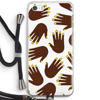 CaseCompany Hands dark: iPhone 5 / 5S / SE Transparant Hoesje met koord