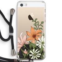 CaseCompany Floral bouquet: iPhone 5 / 5S / SE Transparant Hoesje met koord