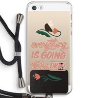 CaseCompany Optimistic flower girl: iPhone 5 / 5S / SE Transparant Hoesje met koord