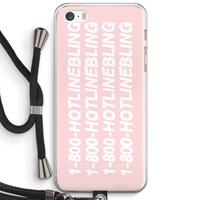 CaseCompany Hotline bling pink: iPhone 5 / 5S / SE Transparant Hoesje met koord