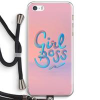 CaseCompany Girl boss: iPhone 5 / 5S / SE Transparant Hoesje met koord
