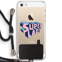 CaseCompany Superlady: iPhone 5 / 5S / SE Transparant Hoesje met koord