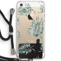 CaseCompany Simple leaves: iPhone 5 / 5S / SE Transparant Hoesje met koord