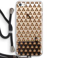 CaseCompany Poop emoji: iPhone 5 / 5S / SE Transparant Hoesje met koord