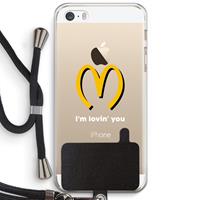 CaseCompany I'm lovin' you: iPhone 5 / 5S / SE Transparant Hoesje met koord