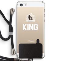 CaseCompany King zwart: iPhone 5 / 5S / SE Transparant Hoesje met koord