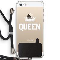 CaseCompany Queen zwart: iPhone 5 / 5S / SE Transparant Hoesje met koord