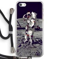 CaseCompany Spaceman: iPhone 5 / 5S / SE Transparant Hoesje met koord