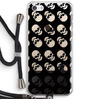 CaseCompany Musketon Skulls: iPhone 5 / 5S / SE Transparant Hoesje met koord