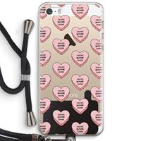 CaseCompany Chicks before dicks: iPhone 5 / 5S / SE Transparant Hoesje met koord