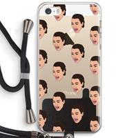 CaseCompany Ugly Cry Call: iPhone 5 / 5S / SE Transparant Hoesje met koord