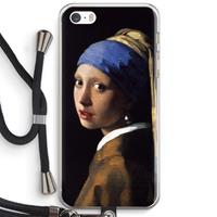 CaseCompany The Pearl Earring: iPhone 5 / 5S / SE Transparant Hoesje met koord