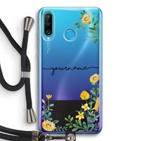 CaseCompany Gele bloemen: Huawei P30 Lite Transparant Hoesje met koord