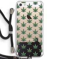 CaseCompany Weed: iPhone 5 / 5S / SE Transparant Hoesje met koord