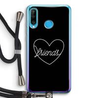 CaseCompany Friends heart black: Huawei P30 Lite Transparant Hoesje met koord