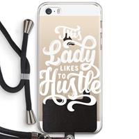 CaseCompany Hustle Lady: iPhone 5 / 5S / SE Transparant Hoesje met koord