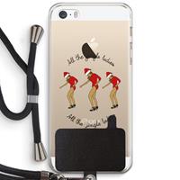 CaseCompany Jingle Ladies: iPhone 5 / 5S / SE Transparant Hoesje met koord