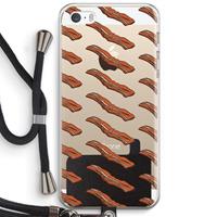 CaseCompany Bacon to my eggs #2: iPhone 5 / 5S / SE Transparant Hoesje met koord