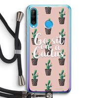 CaseCompany Cactus quote: Huawei P30 Lite Transparant Hoesje met koord