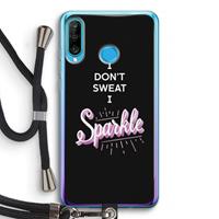 CaseCompany Sparkle quote: Huawei P30 Lite Transparant Hoesje met koord