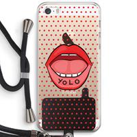 CaseCompany Yolo Denise: iPhone 5 / 5S / SE Transparant Hoesje met koord