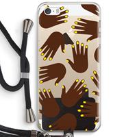 CaseCompany Hands dark: iPhone 5 / 5S / SE Transparant Hoesje met koord