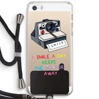 CaseCompany Smile: iPhone 5 / 5S / SE Transparant Hoesje met koord