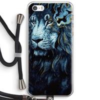 CaseCompany Darkness Lion: iPhone 5 / 5S / SE Transparant Hoesje met koord