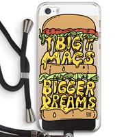 CaseCompany Big Macs Bigger Dreams: iPhone 5 / 5S / SE Transparant Hoesje met koord