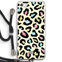 CaseCompany Leopard pattern: iPhone 5 / 5S / SE Transparant Hoesje met koord