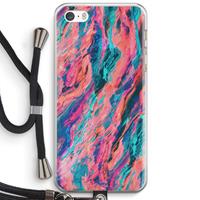 CaseCompany Electric Times: iPhone 5 / 5S / SE Transparant Hoesje met koord