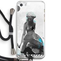 CaseCompany I will not feel a thing: iPhone 5 / 5S / SE Transparant Hoesje met koord