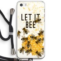 CaseCompany Let it bee: iPhone 5 / 5S / SE Transparant Hoesje met koord
