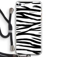 CaseCompany Zebra pattern: iPhone 5 / 5S / SE Transparant Hoesje met koord