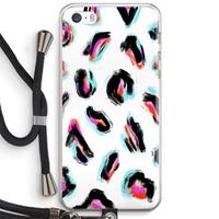 CaseCompany Cheetah color: iPhone 5 / 5S / SE Transparant Hoesje met koord