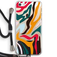 CaseCompany Colored Zebra: iPhone 5 / 5S / SE Transparant Hoesje met koord