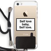 CaseCompany Self love: iPhone 5 / 5S / SE Transparant Hoesje met koord