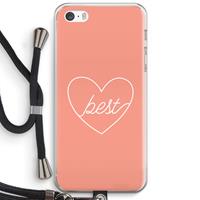 CaseCompany Best heart: iPhone 5 / 5S / SE Transparant Hoesje met koord