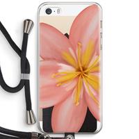 CaseCompany Pink Ellila Flower: iPhone 5 / 5S / SE Transparant Hoesje met koord