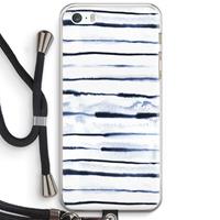 CaseCompany Ink Stripes: iPhone 5 / 5S / SE Transparant Hoesje met koord