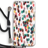 CaseCompany Tropical Dots: iPhone 5 / 5S / SE Transparant Hoesje met koord