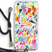 CaseCompany Watercolor Brushstrokes: iPhone 5 / 5S / SE Transparant Hoesje met koord