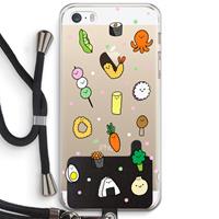 CaseCompany Happy bento friends: iPhone 5 / 5S / SE Transparant Hoesje met koord