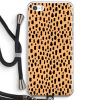 CaseCompany Panter: iPhone 5 / 5S / SE Transparant Hoesje met koord