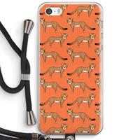 CaseCompany Cheetah: iPhone 5 / 5S / SE Transparant Hoesje met koord