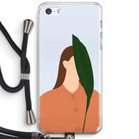 CaseCompany Leaf: iPhone 5 / 5S / SE Transparant Hoesje met koord