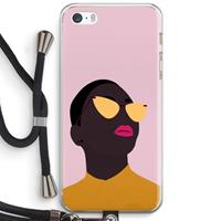 CaseCompany Yellow glasses: iPhone 5 / 5S / SE Transparant Hoesje met koord